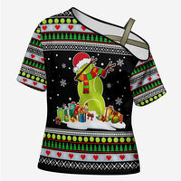 Christmas Tennis Snowman Cross Shoulder Shirt Xmas Holiday Patterns - Wonder Print Shop