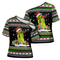 Christmas Tennis Snowman Cross Shoulder Shirt Xmas Holiday Patterns - Wonder Print Shop