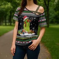 Christmas Tennis Snowman Cross Shoulder Shirt Xmas Holiday Patterns - Wonder Print Shop