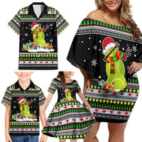 Christmas Tennis Snowman Family Matching Off Shoulder Short Dress and Hawaiian Shirt Xmas Holiday Patterns - Wonder Print Shop
