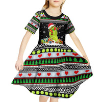 Christmas Tennis Snowman Kid Short Sleeve Dress Xmas Holiday Patterns - Wonder Print Shop