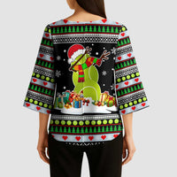 Christmas Tennis Snowman Kimono Sleeve Blouse Xmas Holiday Patterns - Wonder Print Shop