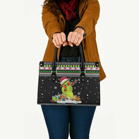 Christmas Tennis Snowman Leather Bag Xmas Holiday Patterns - Wonder Print Shop