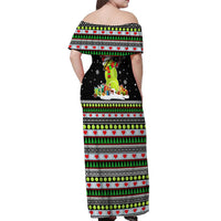 Christmas Tennis Snowman Off Shoulder Maxi Dress Xmas Holiday Patterns - Wonder Print Shop