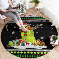 Christmas Tennis Snowman Round Carpet Xmas Holiday Patterns - Wonder Print Shop