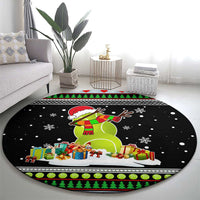 Christmas Tennis Snowman Round Carpet Xmas Holiday Patterns - Wonder Print Shop