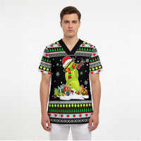 Christmas Tennis Snowman Scrub Top Xmas Holiday Patterns - Wonder Print Shop