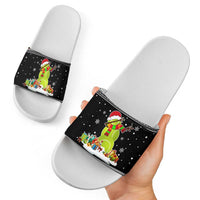 Christmas Tennis Snowman Slide Sandals Xmas Holiday Patterns - Wonder Print Shop