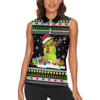 Christmas Tennis Snowman Women Sleeveless Polo Shirt Xmas Holiday Patterns - Wonder Print Shop