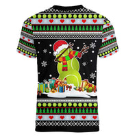 Christmas Tennis Snowman Women V-Neck T-Shirt Xmas Holiday Patterns - Wonder Print Shop