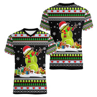 Christmas Tennis Snowman Women V-Neck T-Shirt Xmas Holiday Patterns - Wonder Print Shop