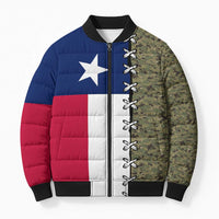 Christmas Texas Camo Bomber Puffer Jacket Xmas Holiday Patterns - Wonder Print Shop