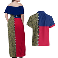 Christmas Texas Camo Couples Matching Off Shoulder Maxi Dress and Hawaiian Shirt Xmas Holiday Patterns - Wonder Print Shop