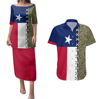 Christmas Texas Camo Couples Matching Puletasi and Hawaiian Shirt Xmas Holiday Patterns - Wonder Print Shop
