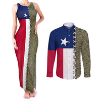 Christmas Texas Camo Couples Matching Tank Maxi Dress and Long Sleeve Button Shirt Xmas Holiday Patterns - Wonder Print Shop