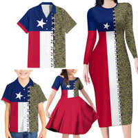 Christmas Texas Camo Family Matching Long Sleeve Bodycon Dress and Hawaiian Shirt Xmas Holiday Patterns - Wonder Print Shop