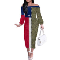 Christmas Texas Camo Family Matching Off The Shoulder Long Sleeve Dress and Hawaiian Shirt Xmas Holiday Patterns - Wonder Print Shop