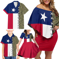 Christmas Texas Camo Family Matching Off Shoulder Short Dress and Hawaiian Shirt Xmas Holiday Patterns - Wonder Print Shop