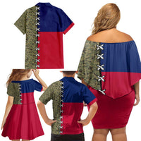 Christmas Texas Camo Family Matching Off Shoulder Short Dress and Hawaiian Shirt Xmas Holiday Patterns - Wonder Print Shop