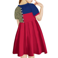 Christmas Texas Camo Kid Short Sleeve Dress Xmas Holiday Patterns - Wonder Print Shop