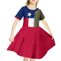 Christmas Texas Camo Kid Short Sleeve Dress Xmas Holiday Patterns - Wonder Print Shop