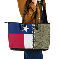 Christmas Texas Camo Leather Tote Bag Xmas Holiday Patterns - Wonder Print Shop