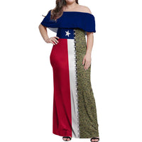 Christmas Texas Camo Off Shoulder Maxi Dress Xmas Holiday Patterns - Wonder Print Shop