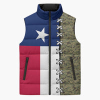 Christmas Texas Camo Sleeveless Puffer Jacket Xmas Holiday Patterns - Wonder Print Shop