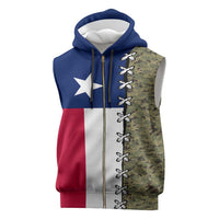 Christmas Texas Camo Sleeveless Zip Hoodie Xmas Holiday Patterns - Wonder Print Shop