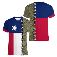 Christmas Texas Camo Women V-Neck T-Shirt Xmas Holiday Patterns - Wonder Print Shop