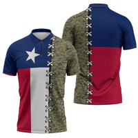 Christmas Texas Camo Zipper Polo Shirt Xmas Holiday Patterns - Wonder Print Shop