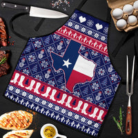 Christmas Texas Map Symbols Apron Xmas Holiday Patterns - Wonder Print Shop