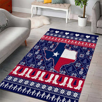 Christmas Texas Map Symbols Area Rug Xmas Holiday Patterns - Wonder Print Shop