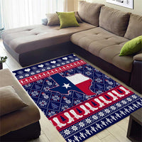 Christmas Texas Map Symbols Area Rug Xmas Holiday Patterns - Wonder Print Shop
