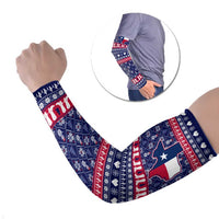 Christmas Texas Map Symbols Arm Sleeves Xmas Holiday Patterns - Wonder Print Shop