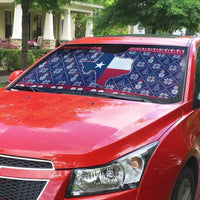 Christmas Texas Map Symbols Auto Sun Shade Xmas Holiday Patterns - Wonder Print Shop