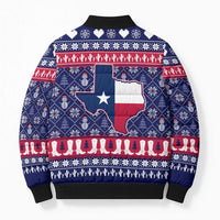 Christmas Texas Map Symbols Bomber Puffer Jacket Xmas Holiday Patterns - Wonder Print Shop