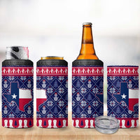 Christmas Texas Map Symbols 4 in 1 Can Cooler Tumbler Xmas Holiday Patterns - Wonder Print Shop