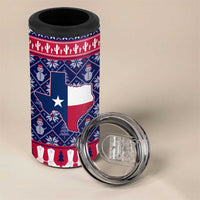 Christmas Texas Map Symbols 4 in 1 Can Cooler Tumbler Xmas Holiday Patterns - Wonder Print Shop