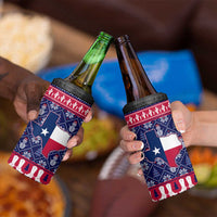 Christmas Texas Map Symbols 4 in 1 Can Cooler Tumbler Xmas Holiday Patterns - Wonder Print Shop