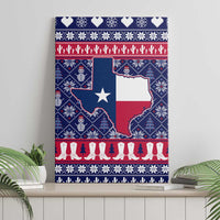 Christmas Texas Map Symbols Canvas Wall Art Xmas Holiday Patterns - Wonder Print Shop