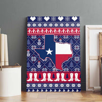 Christmas Texas Map Symbols Canvas Wall Art Xmas Holiday Patterns - Wonder Print Shop