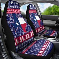 Christmas Texas Map Symbols Car Seat Cover Xmas Holiday Patterns - Wonder Print Shop