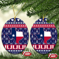 Christmas Texas Map Symbols Ceramic Ornament Xmas Holiday Patterns - Wonder Print Shop