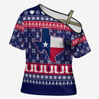 Christmas Texas Map Symbols Cross Shoulder Shirt Xmas Holiday Patterns - Wonder Print Shop