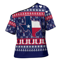 Christmas Texas Map Symbols Cross Shoulder Shirt Xmas Holiday Patterns - Wonder Print Shop