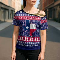 Christmas Texas Map Symbols Cross Shoulder Shirt Xmas Holiday Patterns - Wonder Print Shop