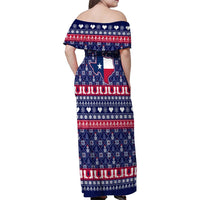 Christmas Texas Map Symbols Family Matching Off Shoulder Maxi Dress and Hawaiian Shirt Xmas Holiday Patterns - Wonder Print Shop