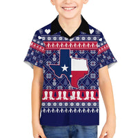 Christmas Texas Map Symbols Family Matching Short Sleeve Bodycon Dress and Hawaiian Shirt Xmas Holiday Patterns - Wonder Print Shop
