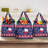 Christmas Texas Map Symbols Grocery Bag Xmas Holiday Patterns - Wonder Print Shop